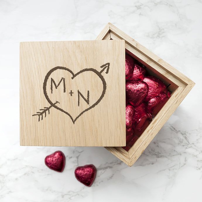 Carved Heart Photo Cube