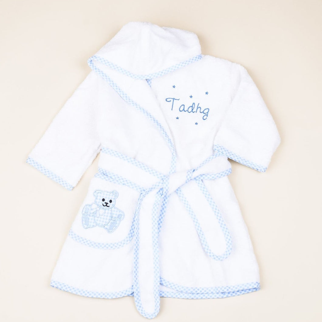 Personalised 100% cotton baby bathrobe