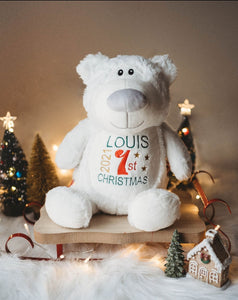 Polar Bear Personalised Christmas Teddy