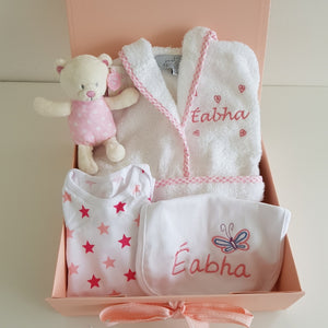 Personalised New Baby Guft Set Pink