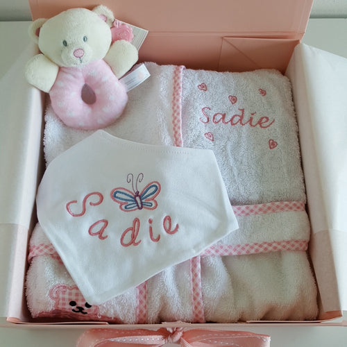 Personalised Baby Gift Set Pink
