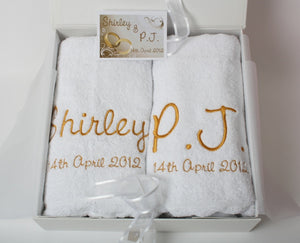 Wedding bath towel set