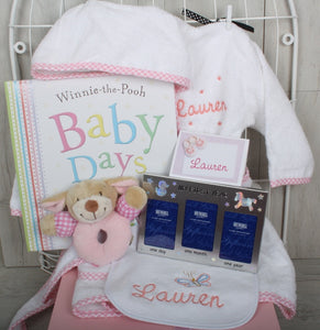 Personalised Baby Gift Set in Pink