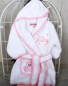 Personalised Baby Bathrobe in Pink