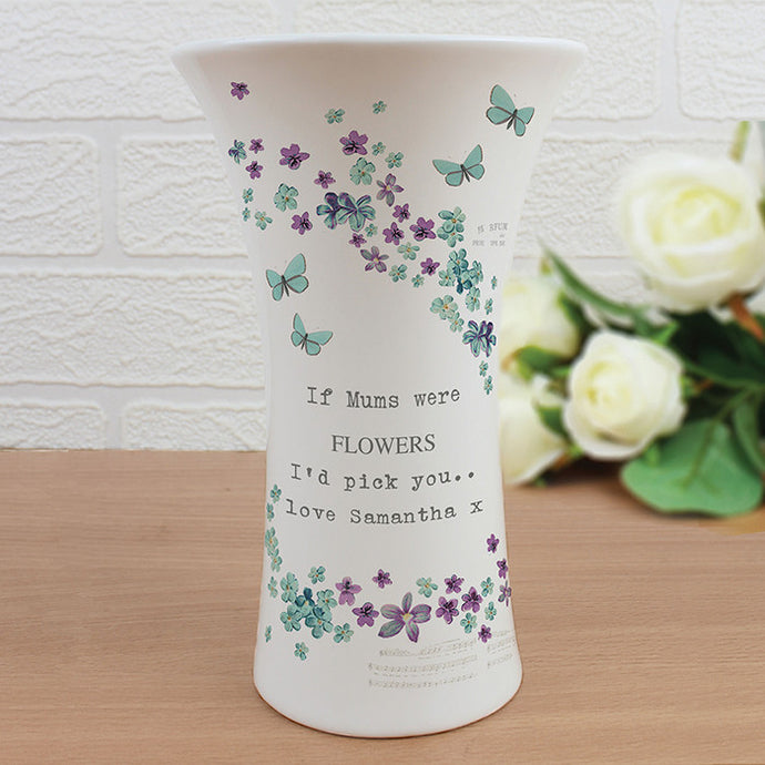 Forget-me-not Ceramic Waisted Vase